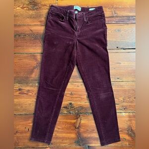 William Rast Maroon Corduroy Perfect Skinny Jeans